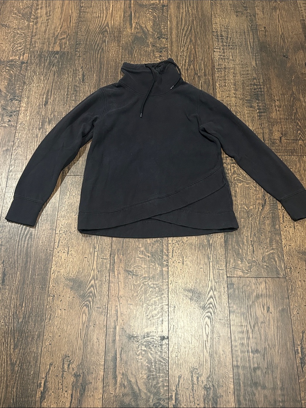 DSG Black Tulip Hem Pullover with Cowl Neck